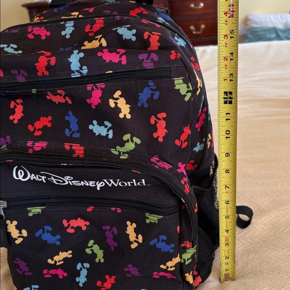 Disney Black Backpack with Colorful Mickey Mouse Silhouettes Walt Disney World